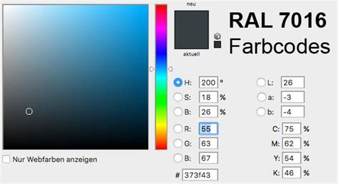 Farbcodes In Rgb Cmyk Und Lab Sowie Alternativen Zu Ral 7016