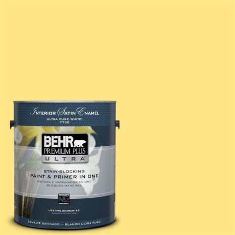 BEHR Premium Plus Ultra 1 Gal 380B 4 Daffodil Yellow Satin Enamel