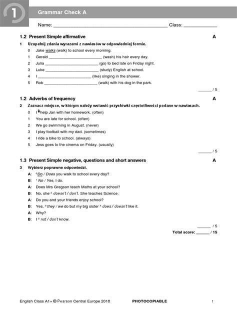 Liveworksheets English Class A1 Unit 1