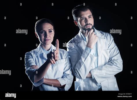 Professional Smart Scientists Working Together Stock Photo Alamy