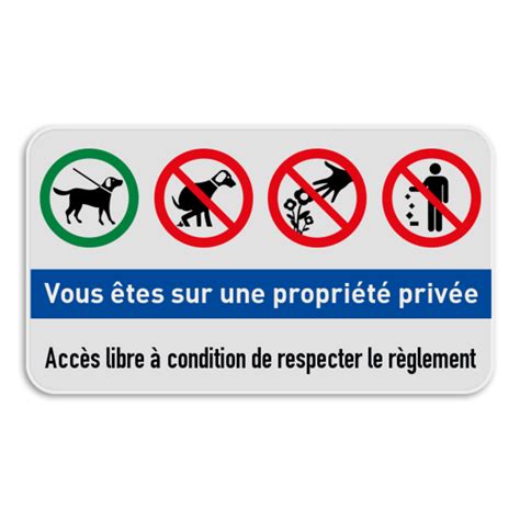 Panneau combiné Propriété privée Chien en laisse Excréments de