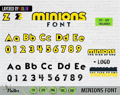 Minions font, Minions TTF, font svg, Minions font svg, Letters, Minions ...