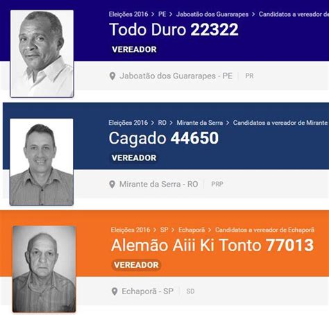 EGO 27 candidatos nomes muito bizarros nas Eleições 2016