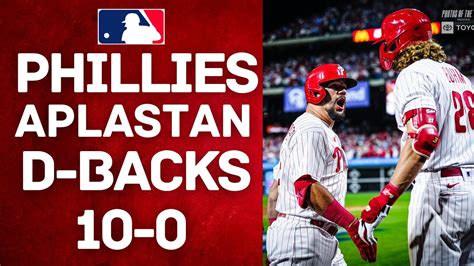 Los Phillies De Harper Aplastan A Los D Backs 10 0 Con Jonrones De Trea