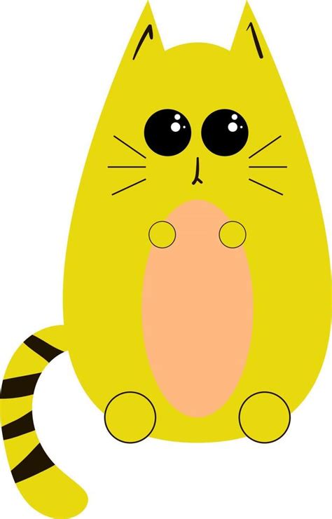 Yellow cat, illustration, vector on white background. 13776854 Vector ...