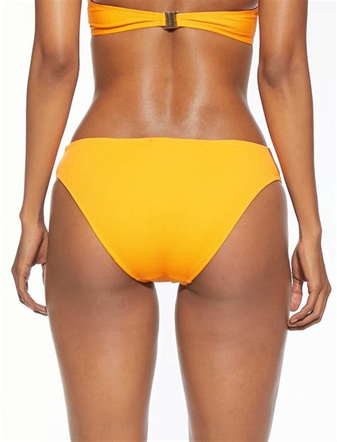 Turuncu Kadın Brazilian Bikini Altı Normal Bel Pencere Detaylı