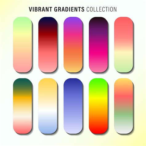 Premium Vector Vibrant Colorful Gradients Pallete An Example Of A Bright Color Swatches