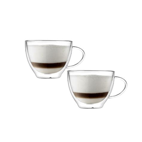 2 Tazas Kremer Barista Jarro Mocca Vaso Doble Vidrio 290cc Regalos Alvear