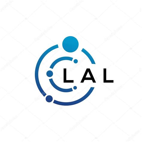 Diseño del logotipo de la tecnología de letras LAL sobre fondo blanco