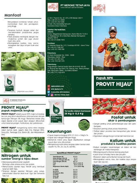 Brosur Program Pemupukan Provit Hijau Pdf