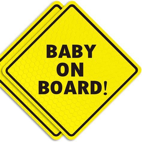 Tiesome 2 Pcs Baby On Board Car Warning Baby On Board