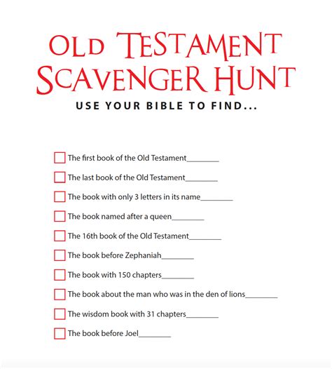 Bible Scavenger Hunt Ideas For Adults