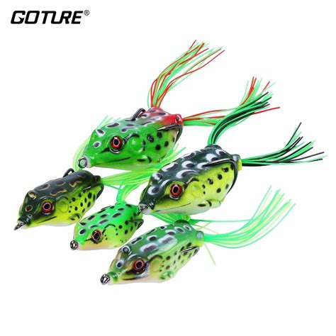 Goture 5pcs Lot Topwater Frog Fishing Lure Kit Hollow Body Artificial