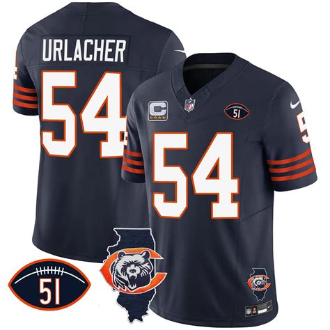 Mens Bears Throwback Illinois Patch Vapor Jersey All Stitched