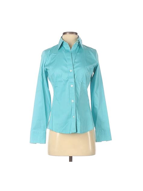 Banana Republic Women Blue Long Sleeve Button Down Shirt S Ebay