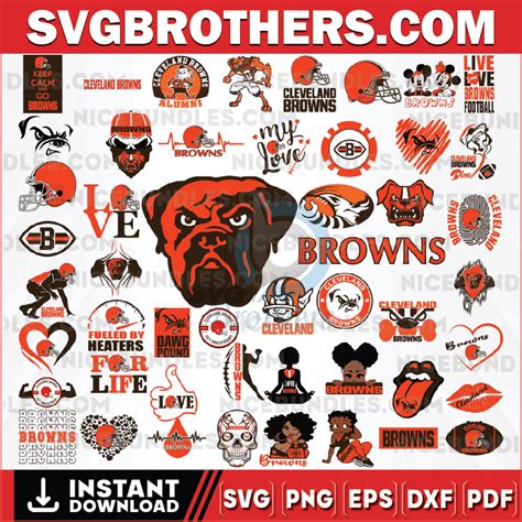 50 Files Cleveland Browns Team Bundle Svg Cleveland Browns Svg Nfl