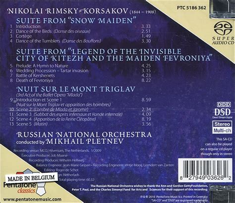 Mikhail Pletnev 림스키 코르사코프 오페라 3곡의 주요 관현악 작품 플레트네프 Rimsky Korsakov