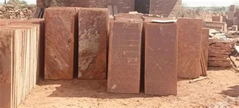 Natural Unfinshed Dholpur Red Stone For Flooring Thickness Mm