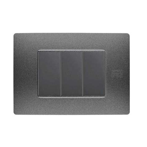 Placca 3 Moduli Flexa Tecnopolimero Grafite URMET AMG Elettrica