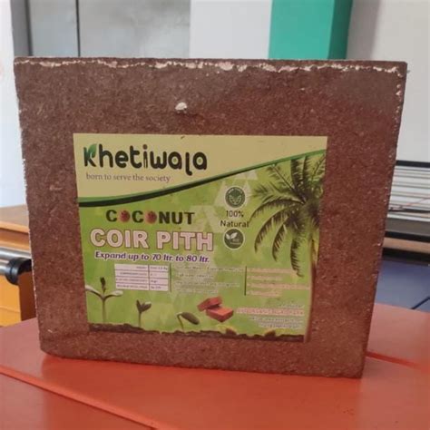 Rectangular Coir Pith Shrink Wrap Khetiwala Brand Brown High Ec