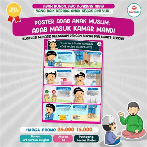 Jual Poster Edukasi Anak Adab Di Kamar Mandi Shopee Indonesia