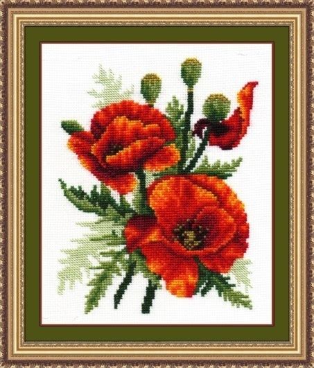 Fire Poppies Cross Stitch Kit Code O Andriana Buy Online On