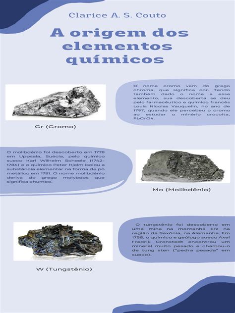 A Origem Dos Elementos Químicos Pdf Cromo Molibdênio