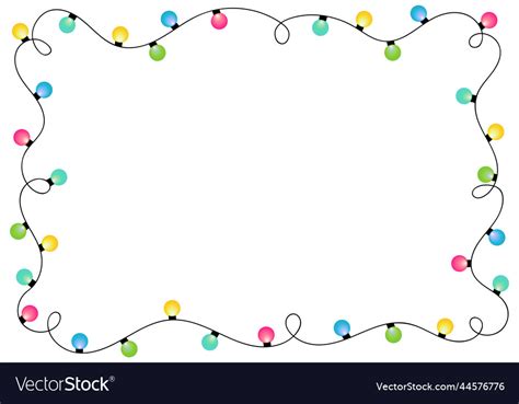 Christmas lights border Royalty Free Vector Image