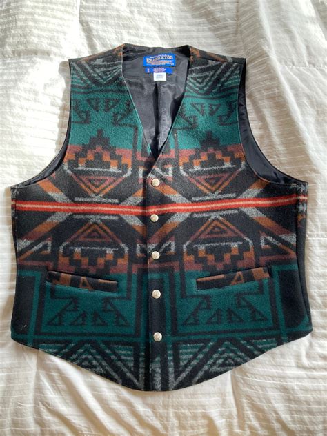 Pendleton Wool Vest Mens Large Southwestern Vest Native Etsy