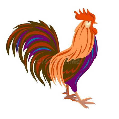 Rooster Vector Style Face Flat Stock Vector - Illustration of beautiful ...