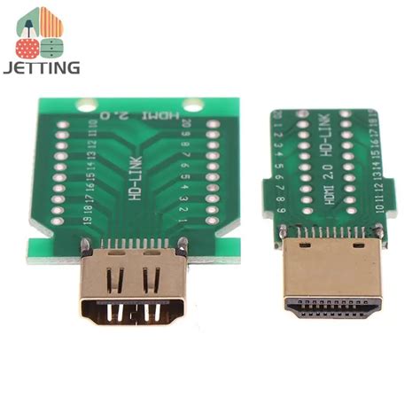 1 Pces Hdmi Soldada Macho Tomada F Mea Jack 19pin Cabo Conector 19 1