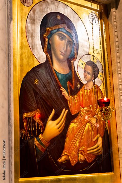 Belgrade Serbia December 20 2022 Icon Of Mary The Mother Of God