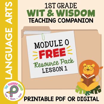 1st Grade Wit Wisdom Module 0 Lesson 1 Resource Pack FREE PREVIEW