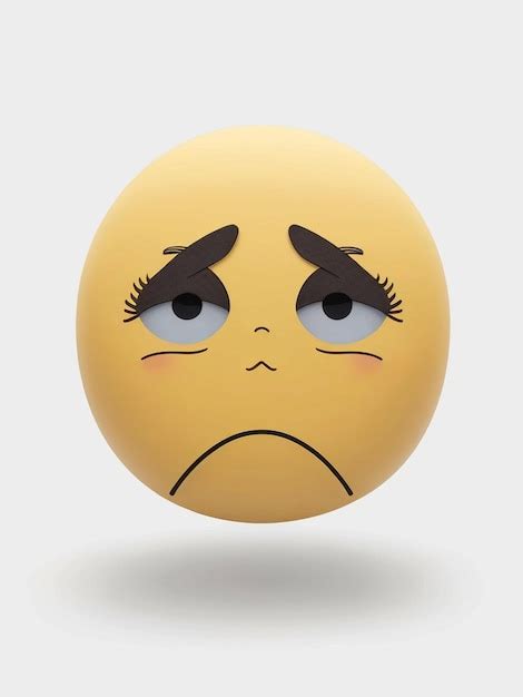 Premium Photo An Emoji With A Sad Face White Background