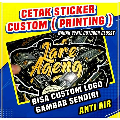 Jual Cetak Sticker Vinyl Anti Air Custom A Bebas Desain Shopee