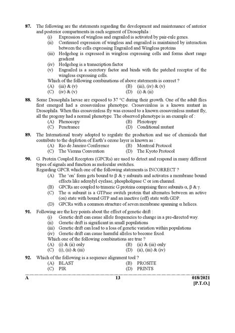 Kerala PSC Scientific Officer Biology Examination Question Paper Of