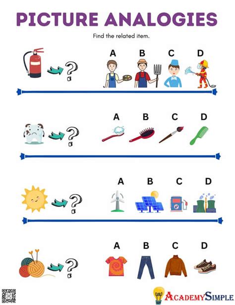 Printable Math Brain Teasers Picture Analogies 10 Academy Simple