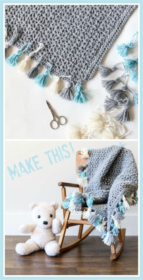 Simple Crochet Blanket With Tassels Sugar Bee Crafts