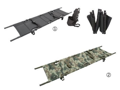 Medical Folding Pole Stretcher Heavy Duty Military Stretcher Rooetech