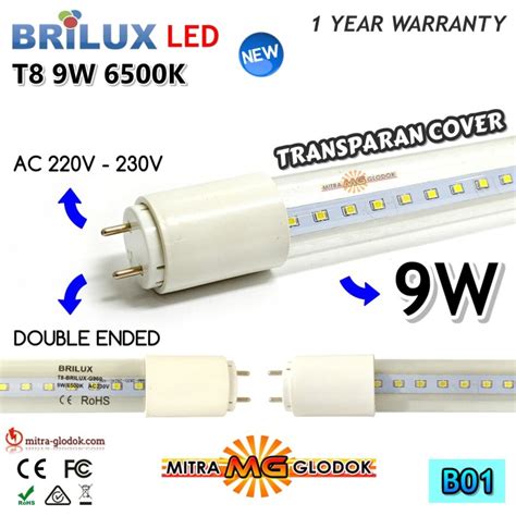 Jual LAMPU LED T8 9W PUTIH PANJANG 60CM WHITE 6500K GARANSI 1 TAHUN