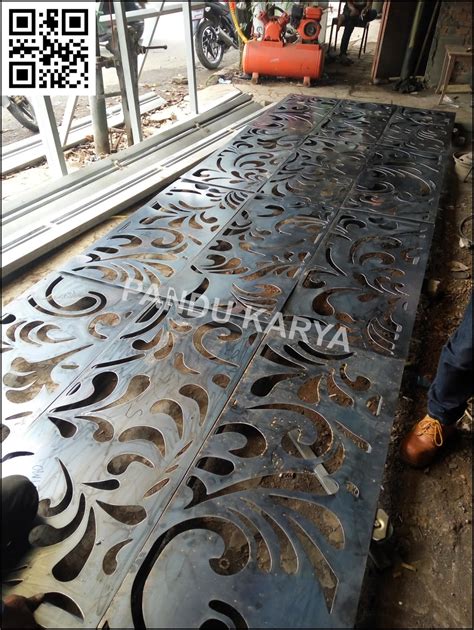 Cutting Plat Gerbang Sliding Door Plat Batik