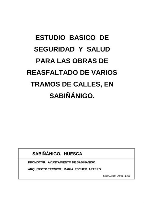 Pdf Estudio Basico De Seguridad Y Salud Para Las Obras De X