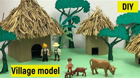 Village Model Making Village Model House Cardboard Hut Making Hut