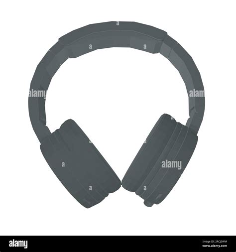 Vector Illustration Of A Black Polygonal Headphones On A White