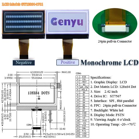 In Stock X Lcd Fstn Cog Lcd Factory I C Spi St Pin Screen