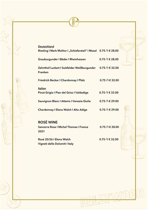 Wine Menu Gold Brown M Nster