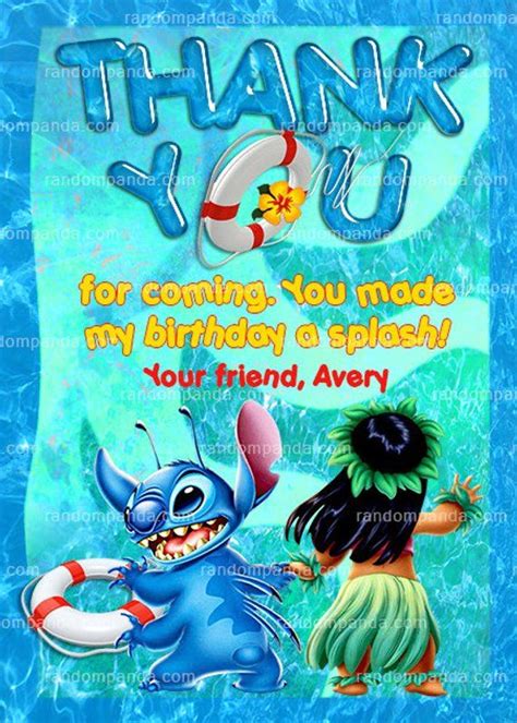 A Birthday Card With An Image Of Lili And Stitch On The Front Saying