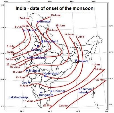 Monsoon climate: weather by month, temperature, rain - Climates to Travel