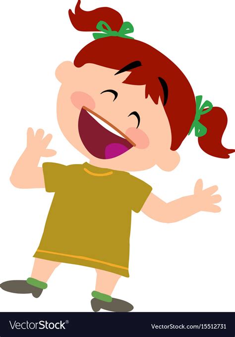 Cartoon Character Of A Cheerful Girl Royalty Free Vector