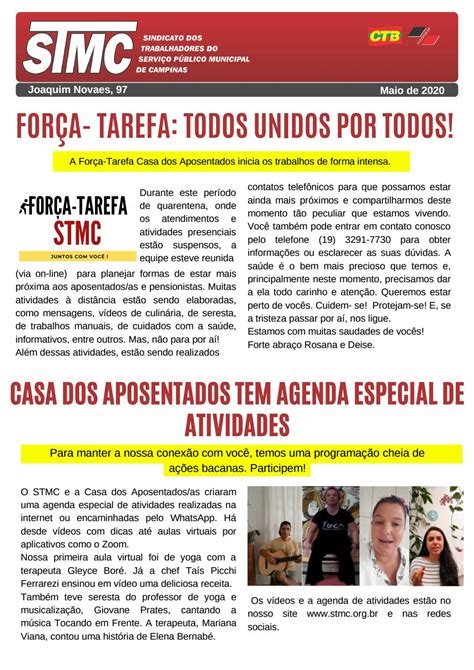 Boletim dos Aposentados as Mês de Maio de 2020 by Stmc Campanhas E